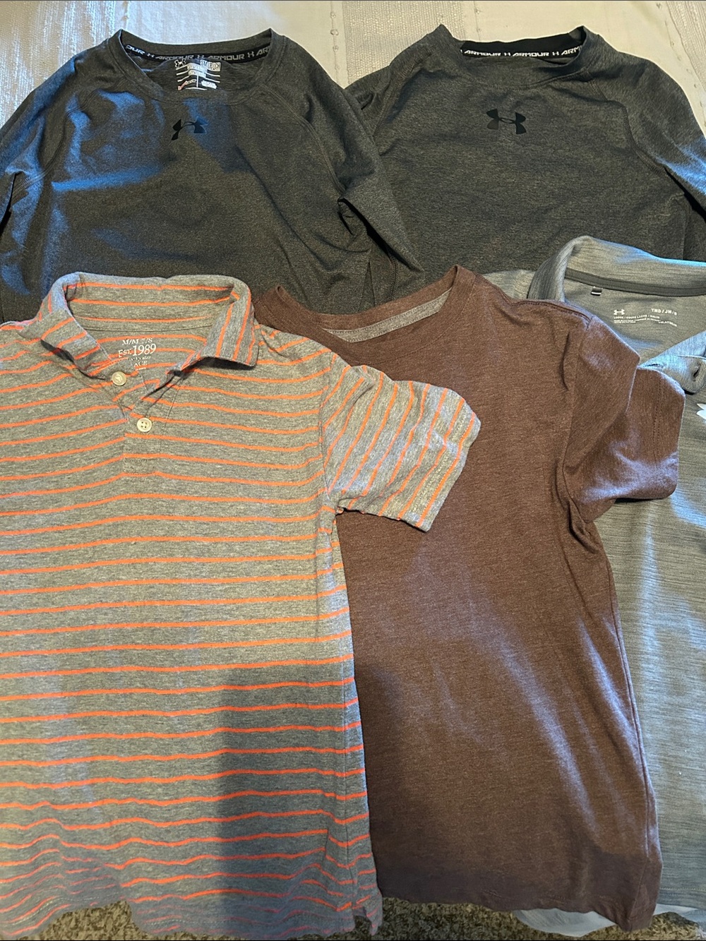 Under Armour UA gray short sleeve polo long sleeve shirt old navy medium s lot